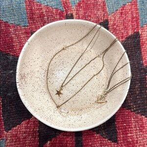 Gold Tone Star and Spiral Pendant Necklace